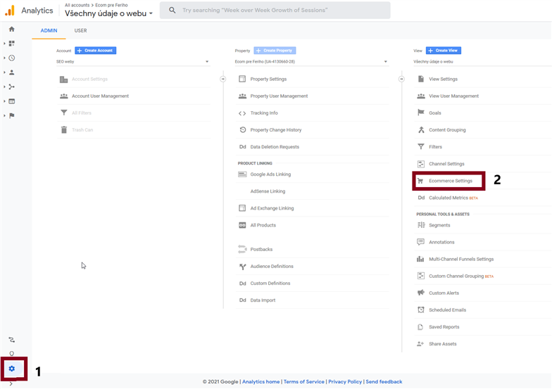aktivace EEC v Google Analytics