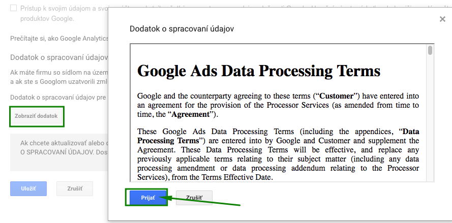 gdpr dodatek analytics