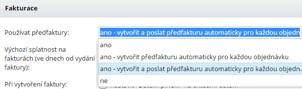 používání předfaktur