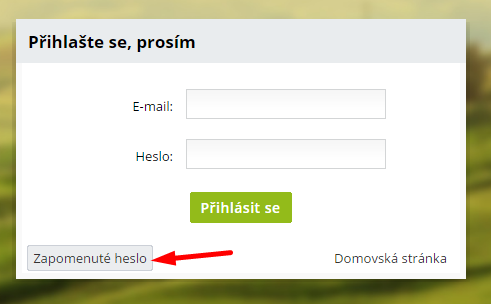zapomenuté heslo
