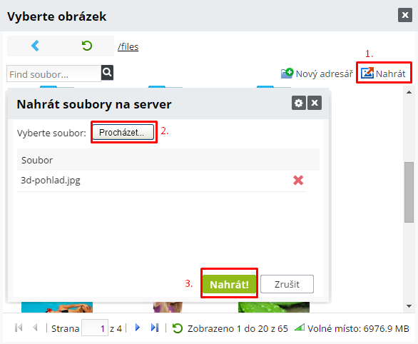 nahrávání obrázků