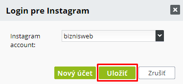 Uloženie Instagram účtu