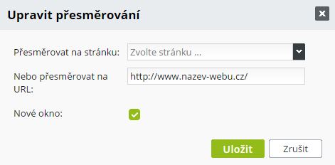 Přesměřování na jinou doménu