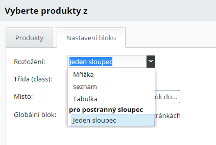 Rozložení produktů 