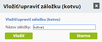 kotva, záložka v texte