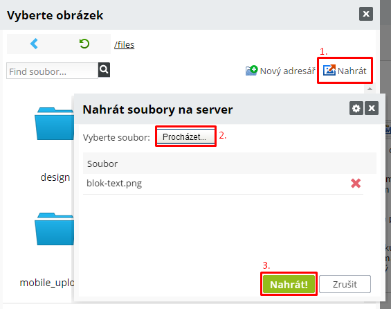 Vkládání obrázků na server