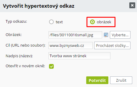 Hyperlink na obrázek