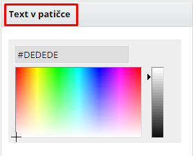 barva textu v patičce