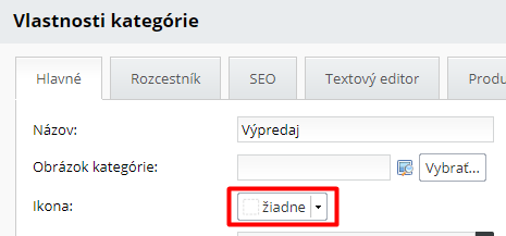 Přidání ikonky stránky / kategorie