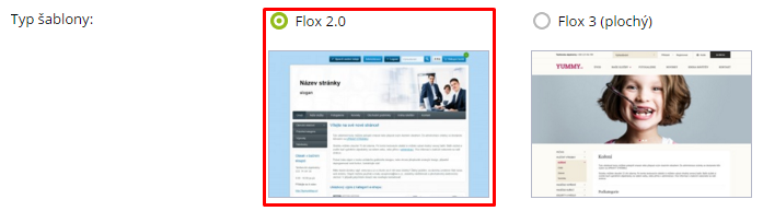 typ šablóny Flox 2.0