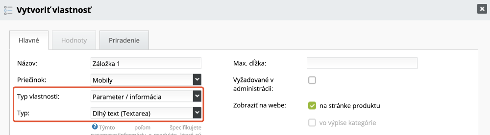 Přidání doplňkového pole typu dlouhý text | ByznysWeb