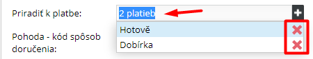 Odstranění přiřazených plateb