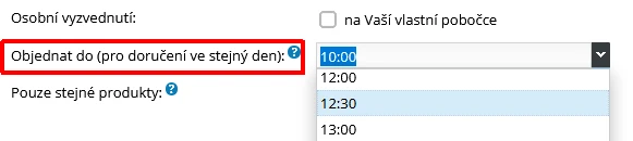 Nastavení přepravy pro e-shop: doručení ve stejný den