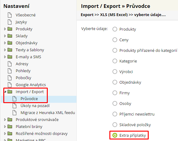 import příplatkových variant