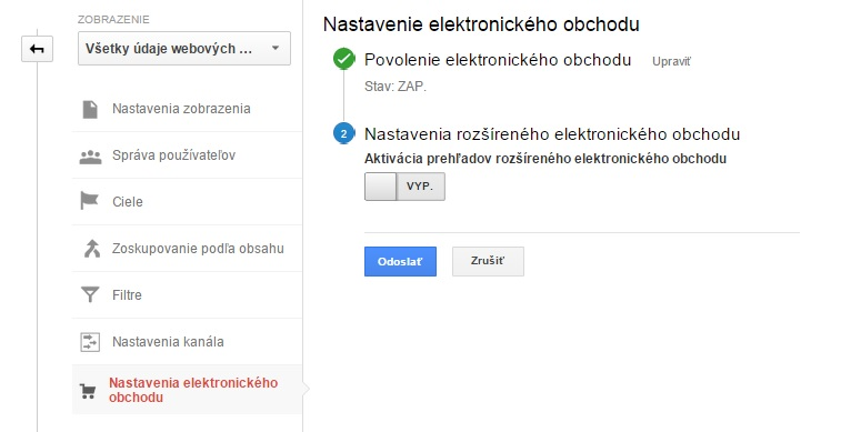 povolení měření elektronického obchodu GA