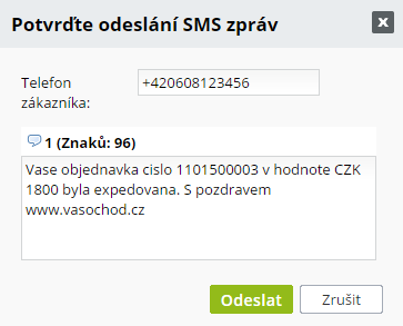 výsledné znění SMS