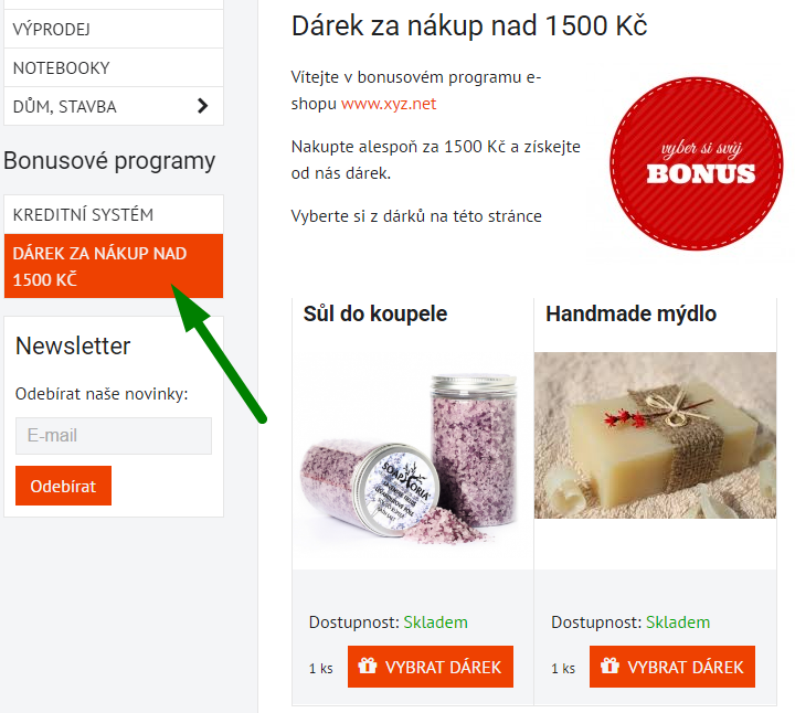 www stránka bonusového programu