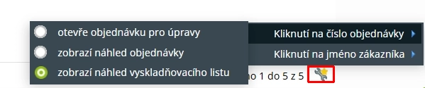 Nastaveni vyskladnovaciho listu