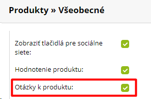 aktivace funkce Otázka na produkt v e-shopu od ByznysWebu