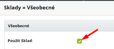 Sklad pro e-shop, aktivace