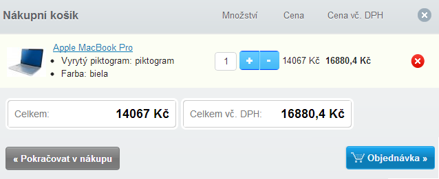 Moznosti designu pro nakupni kosik na webu