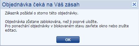 storno objednávky - hlášení v administraci