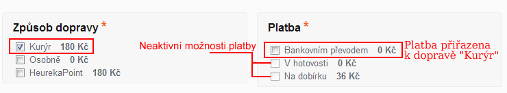 Propojení platby s dopravou