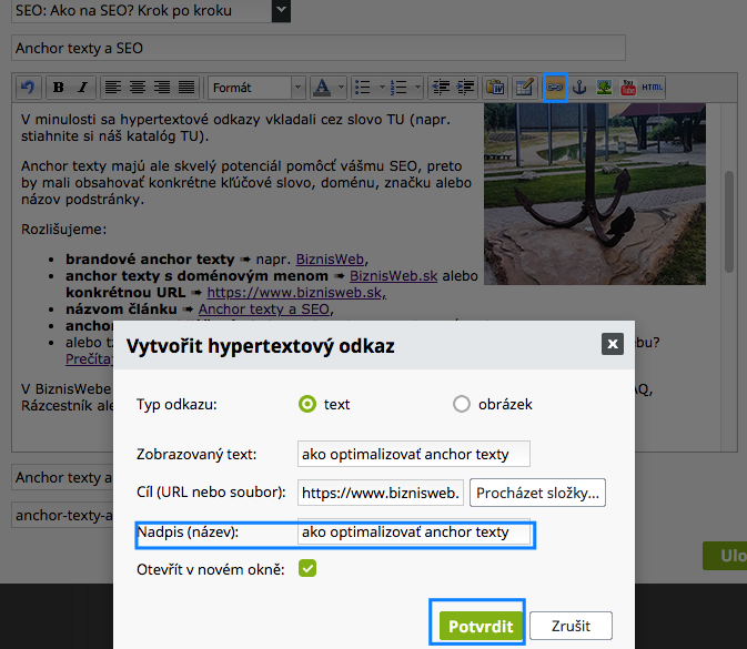 jak optimalizovat anchor texty pro SEO