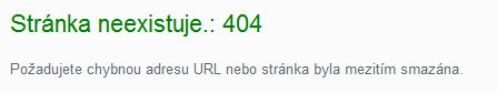 skrytá stránky, chyba 404