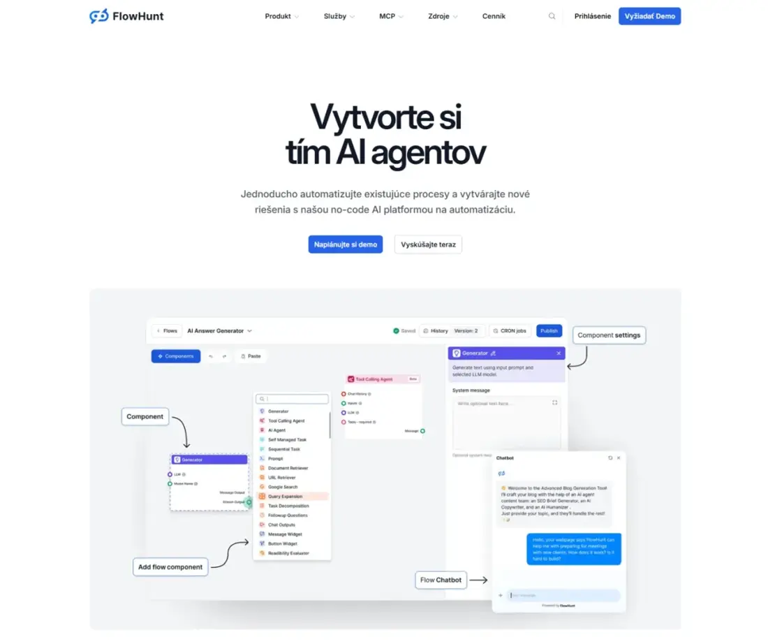 FlowHunt: vytvořte si team AI agentů
