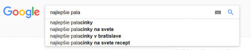 google našeptávač