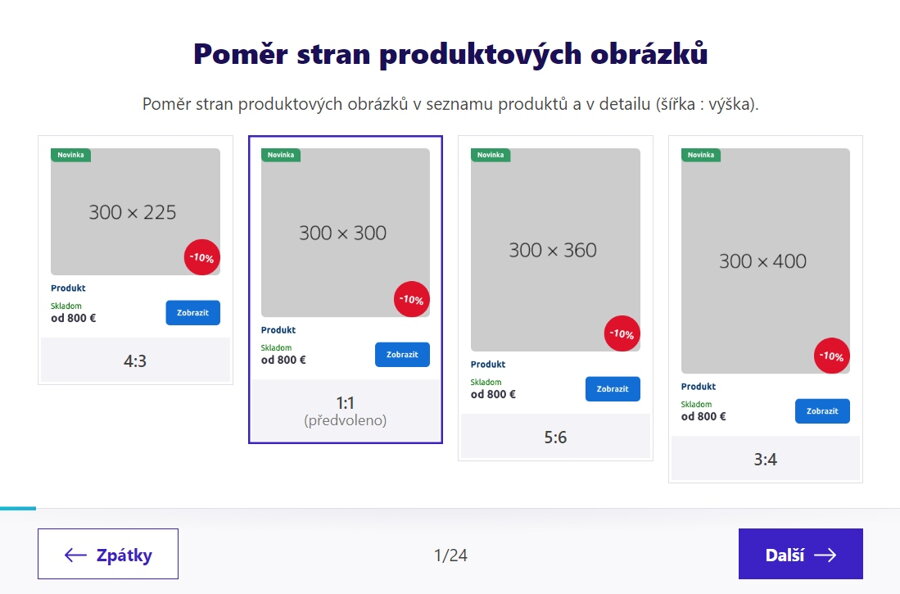 Jak přizpůsobit vzhled e-shopu - poměr stran