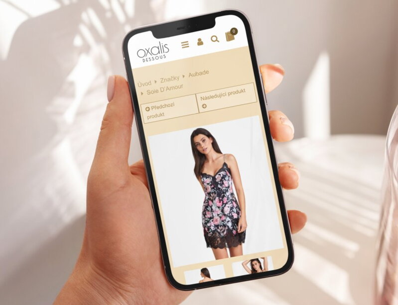 Vlastní eshop design i na mobilu
