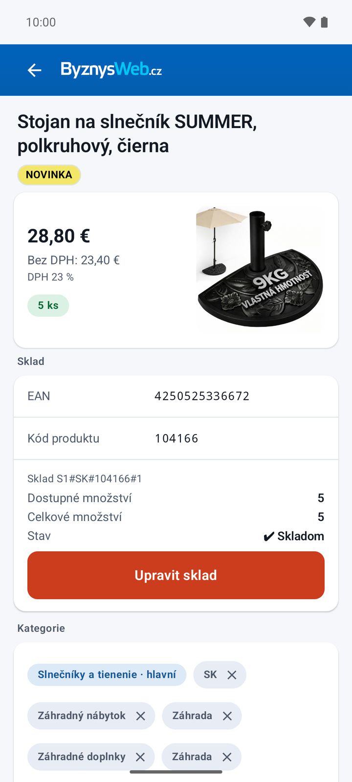Cena, sklad a úprava skladu